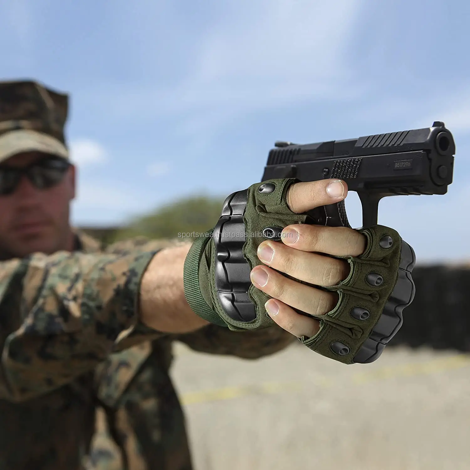 Перчатки без пальцев оливковые перчатки для езды на велосипеде мотоцикле вождения