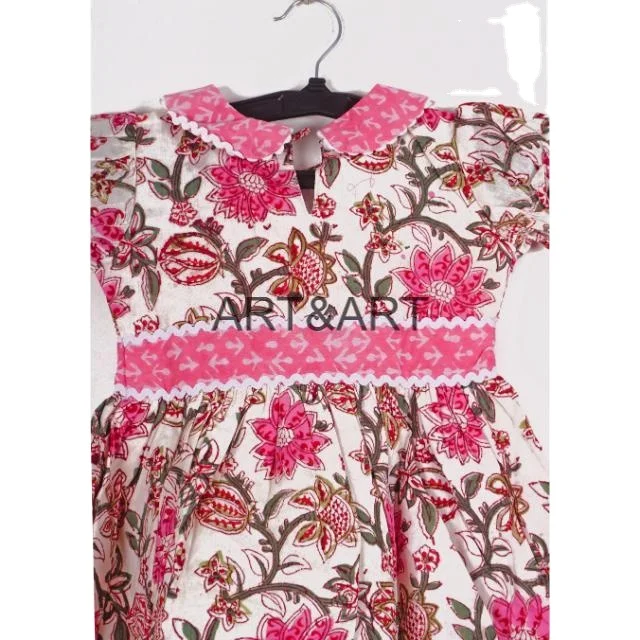 Wholesale And Manufacture Factory Supply Girls Dress Black Printed Summer Dress and Frock for Girls Essential Dresses Genre Kids