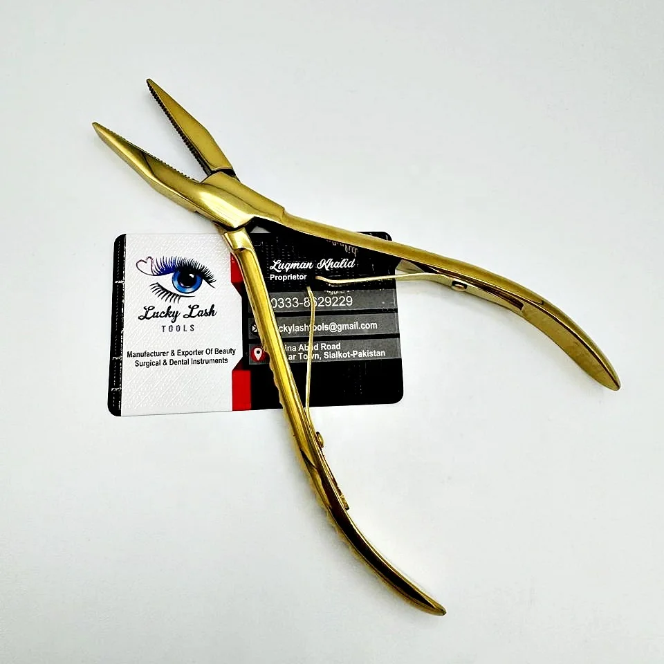 Professional Customized Label Gold Plasma Removing Plier Micro Bead Keratin Pliers Hair Extension Tool for Hair Extensions Plier