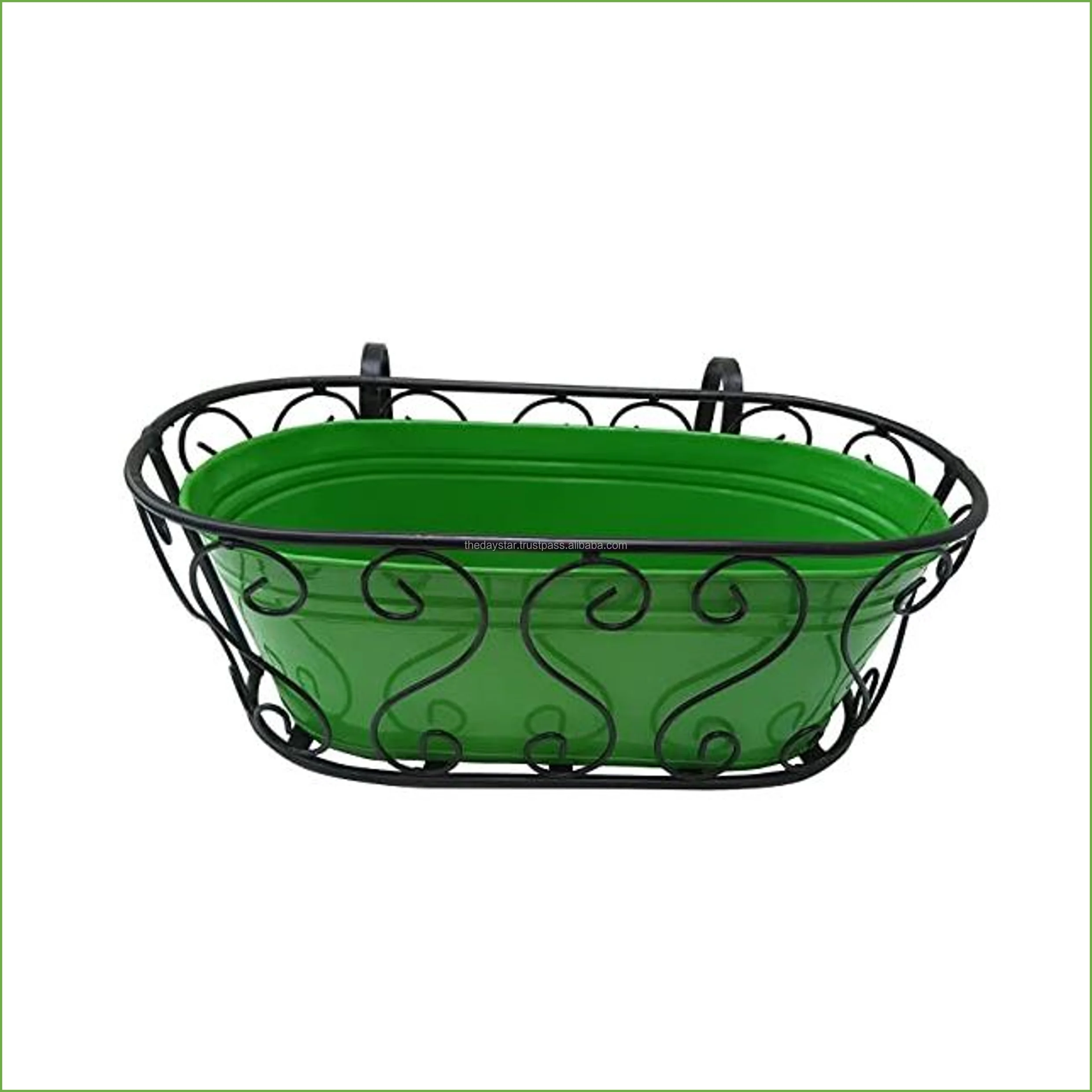 Iron Decorative Luxury Railing Planter Or Window Box Planter Or Hanging Pot With Metal Planter Customizable