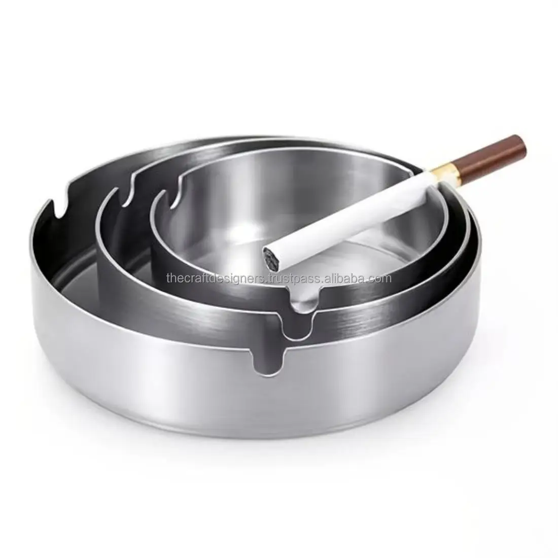 Absolute Quality Ashtray OEM ODM Customized Portable Metal Ashtrays Simple Shape Silver Ashtray For Lighter Smoking Accessories
