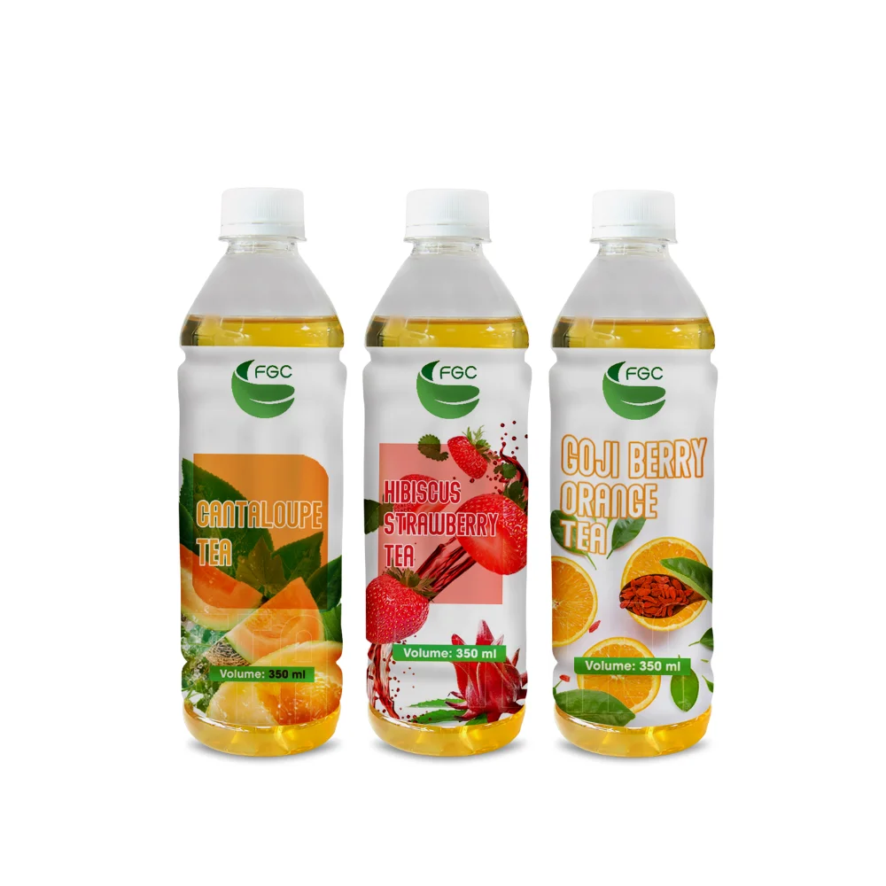 Wholesale Price Custom Label Tea Drink Refreshing Blended Tea 330ml Plastic Bottle Soft Drinks Wholesale Cantaloupe Tea