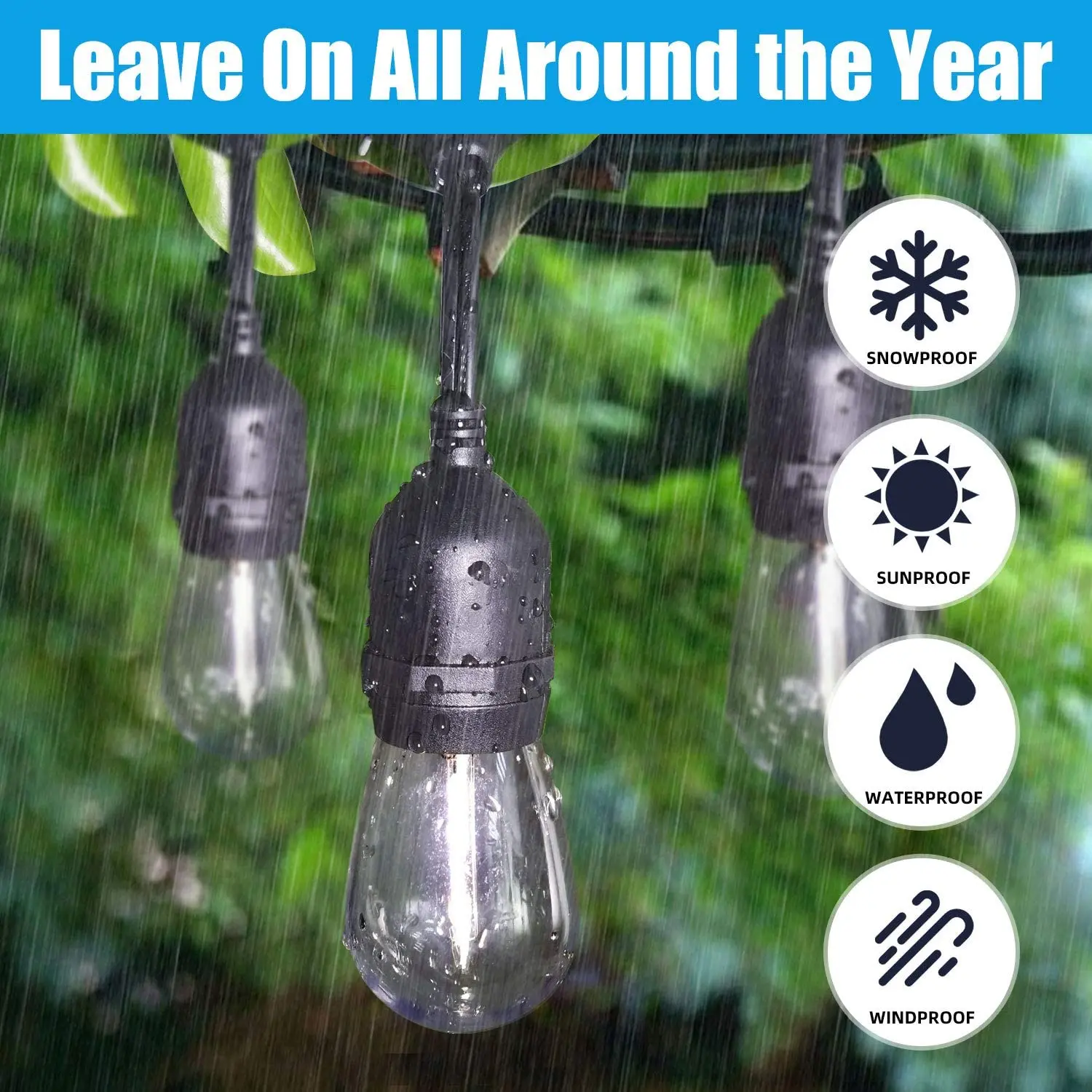 Hart led string S14 String Lights Decorative smart Outdoor Party Holiday Garden Wedding Patio mini Solar lights