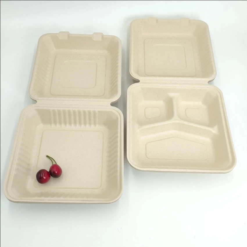 1500ml 9 Inch 100% Biodegradable & Compostable bagasse biodegradable food packaging containers food boxes