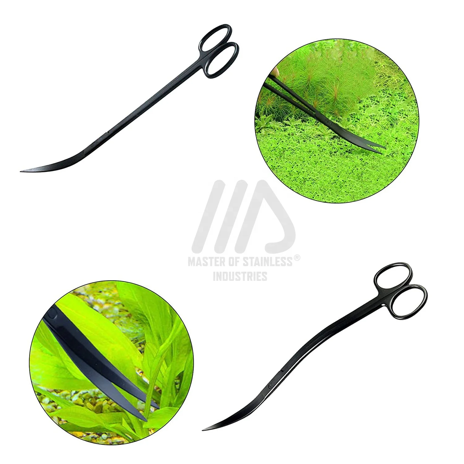 5 Pcs Aquascaping tools kit Aquarium Accessories Aquascaping tools plant scissors curved tweezers forceps scraper kit tools