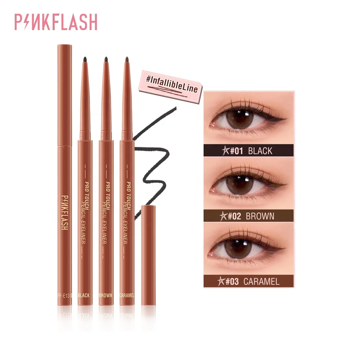 PINKFLASH PF-E13 Smudge-proof Matte Liquid Eyeliner High Pigmented Eyeliner Gel Pencil