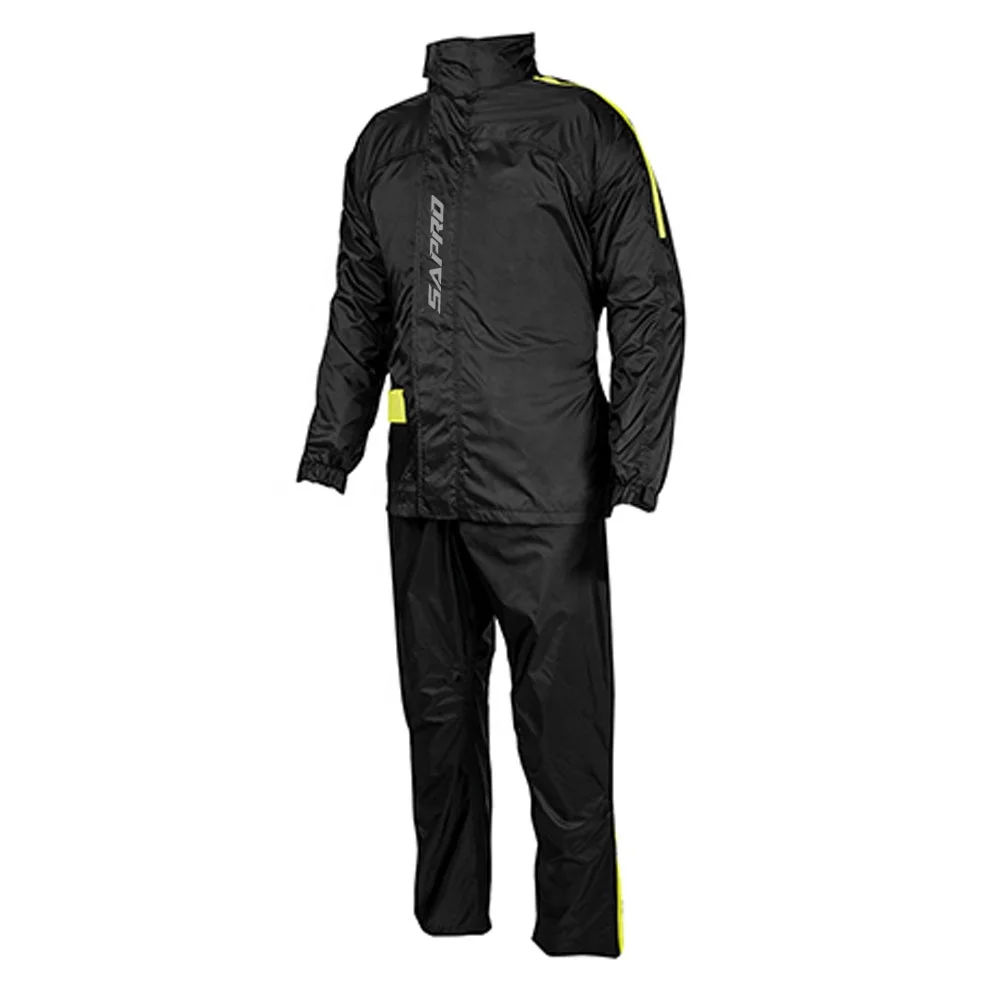 detachable hood Outdoor spilt rain coats men waterproof rain gear 2 pcs rain suit TPU coated