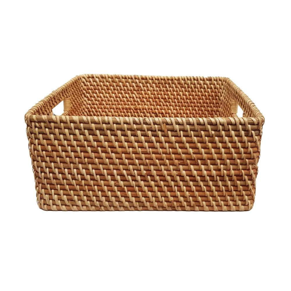HAPRO BHMT 10028 Eco-Friendly Rattan Basket Multifunctional Sustainable Natural Storage Kitchen Felt Boxed Vietnam-Made Stocked