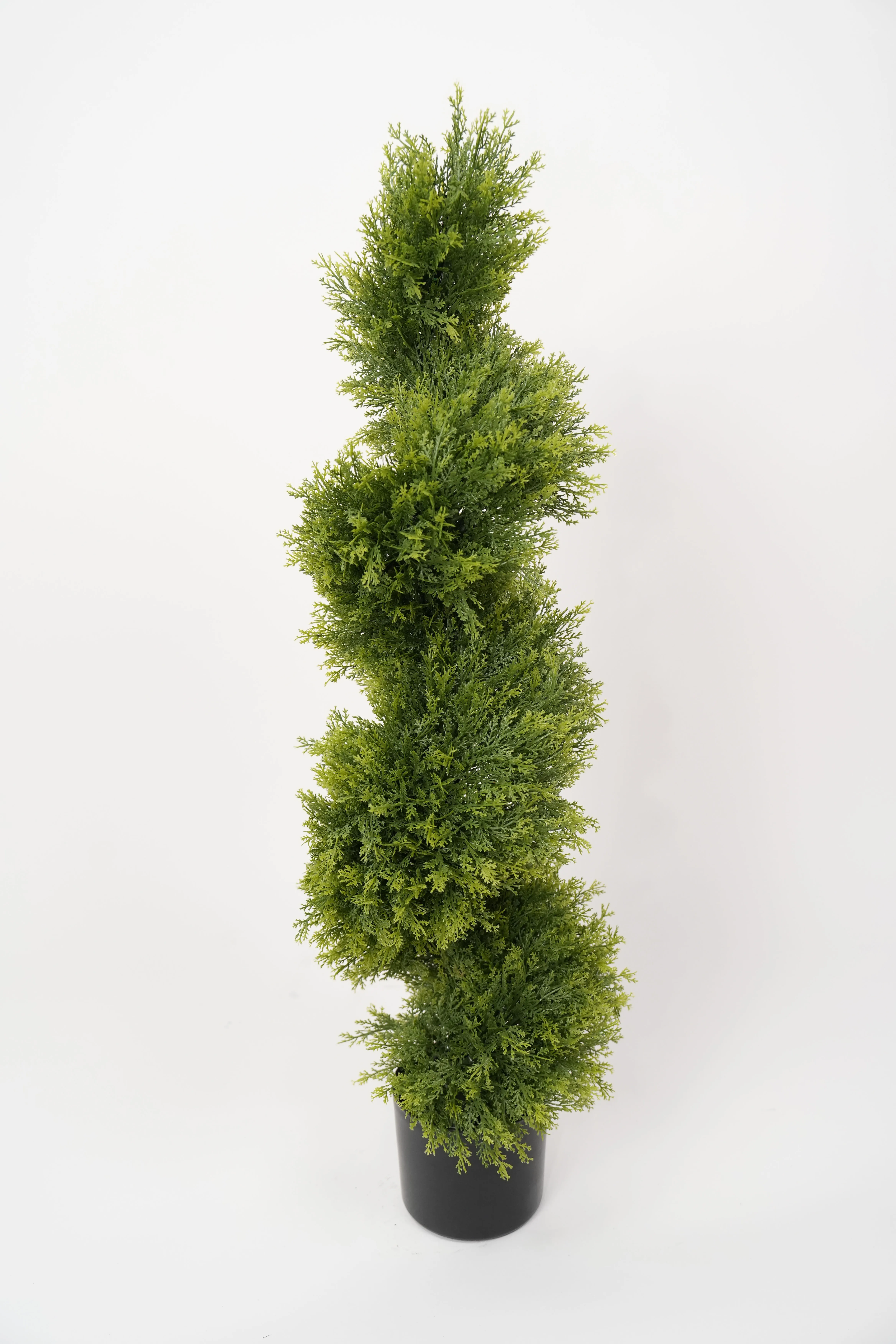 High Quality Faux Plastic Green Leaf Large Artificial Topiary Spiral Tree with Pot for Front Porch Outdoor Decor