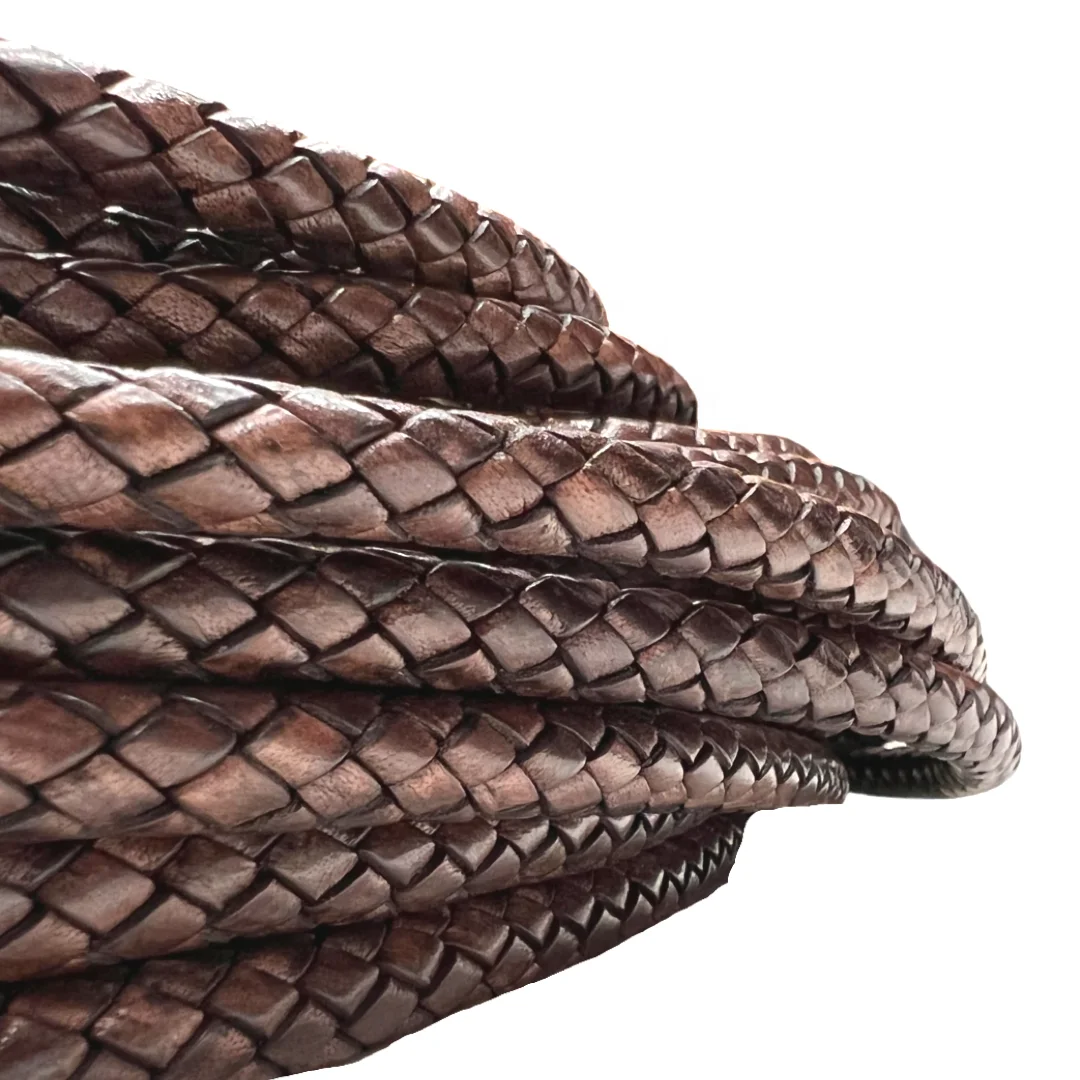 PS Daima and sons Antique distress Leather bolo braided leather cord