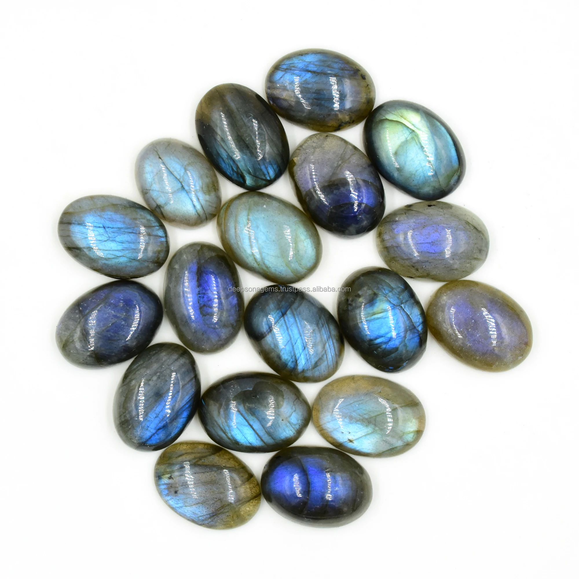Natural Labradorite Oval Cabochon, Smooth Flat Back Gemstone Cabochon For Jewelry, Multi Flash Labradorite Stone
