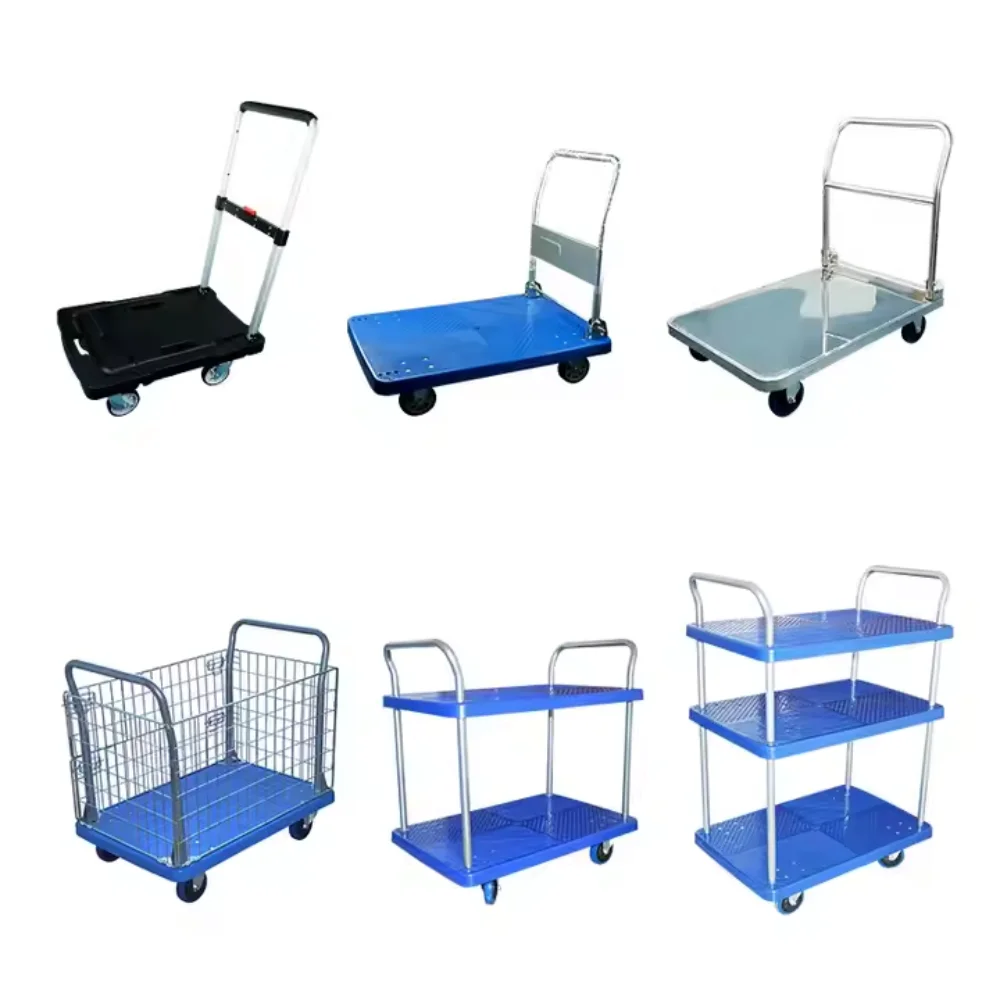 Durable 304 Stainless Steel Cargo Trolley for Warehouse Use Ladders & Scaffoldings Product Trolley for Warehouse