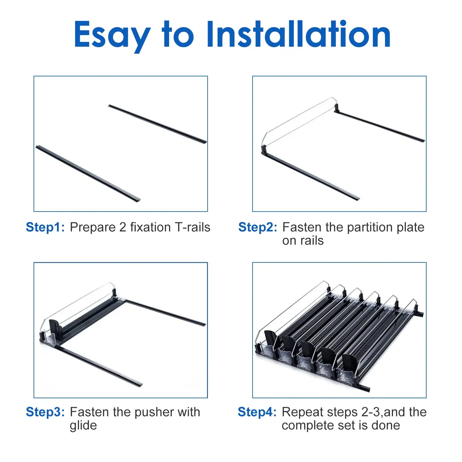 Adjustable Shelf Divider Push System Cigarettes Display Rack Automatic Refill Pushing Bottle Pusher for Smoke Shop Showcase