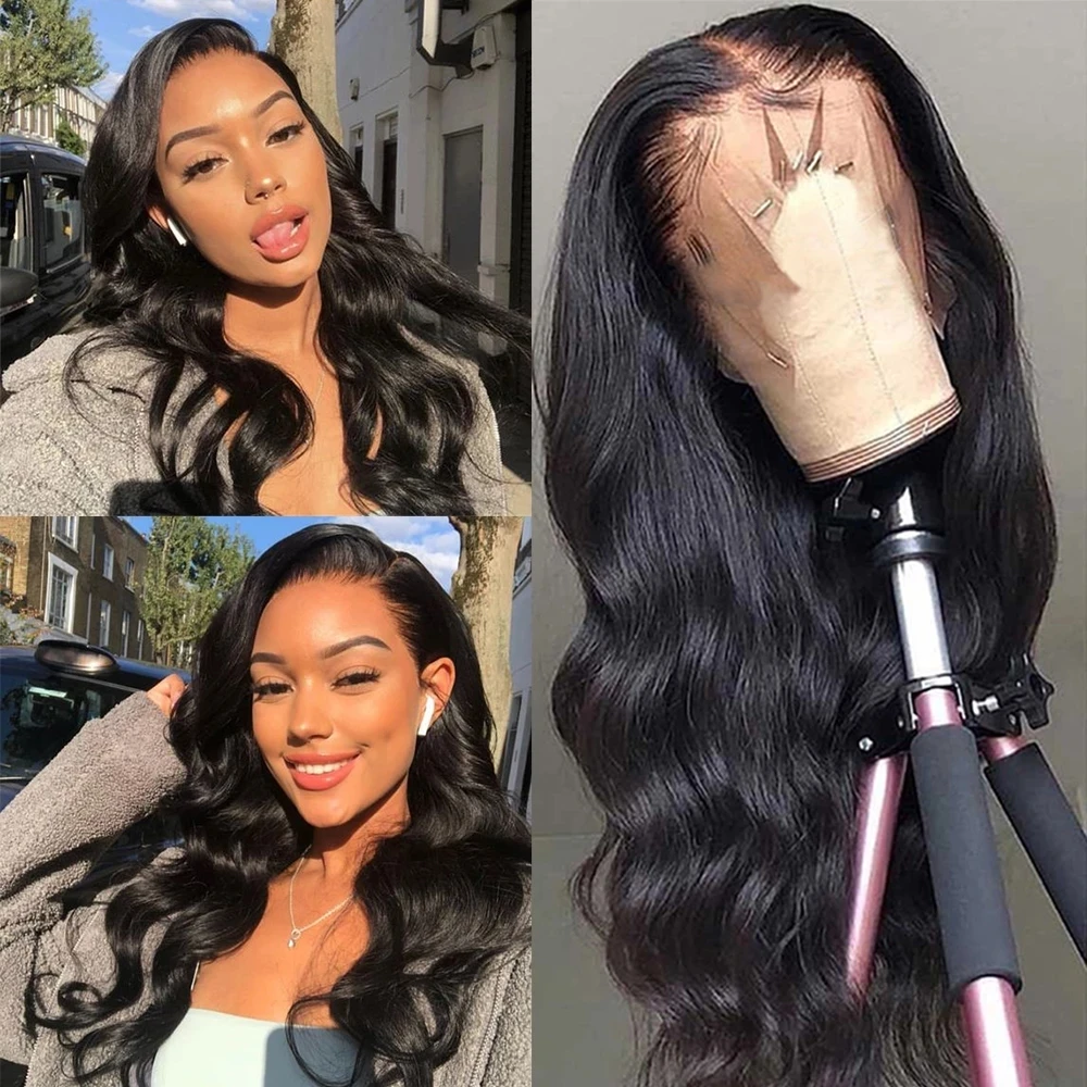 SENSE Remy Hair Pre Plucked Wig With Baby Hairs Full Lace Frontal Wig Human Hair Straight Body Wave 13*4 360 Lace Front Wigs