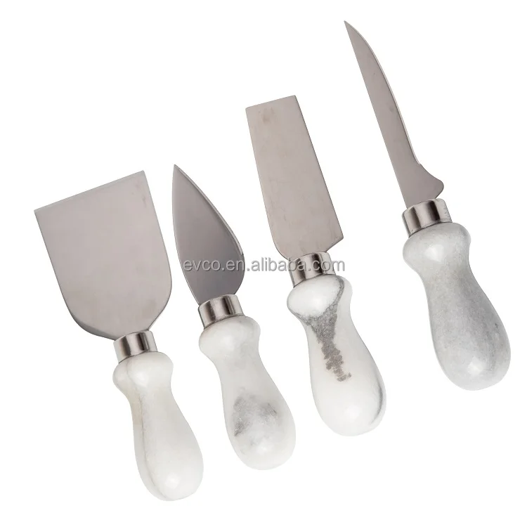 Set of 4 White Marble Cheese Knife Cheese Knives Cheese Knife Gift Set