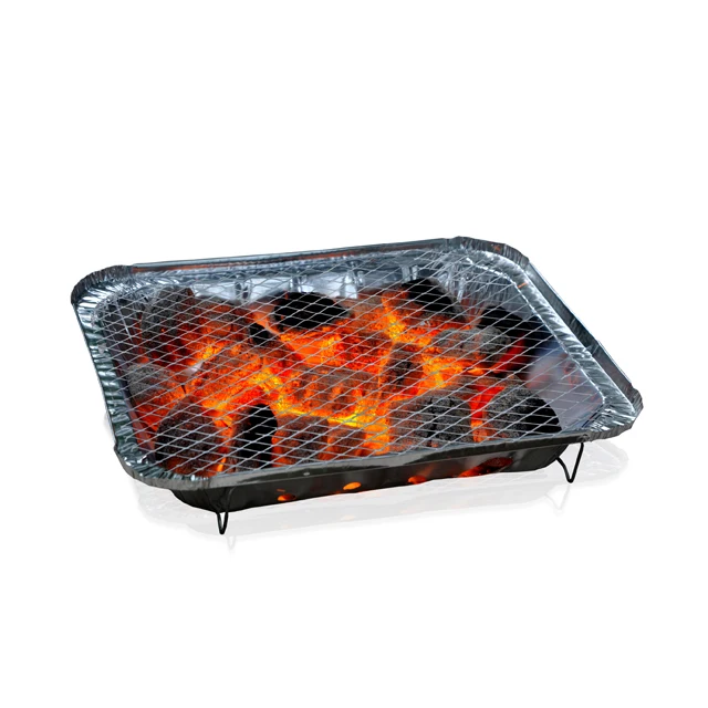 High quality Nature Friendly low smoke convenient disposable aluminum barbeque tray natural coconut charcoal briquettes
