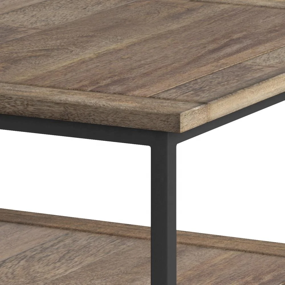 Винтажный промышленный журнальный столик Джодхпур деревенский акцент индийский твердый манго железный