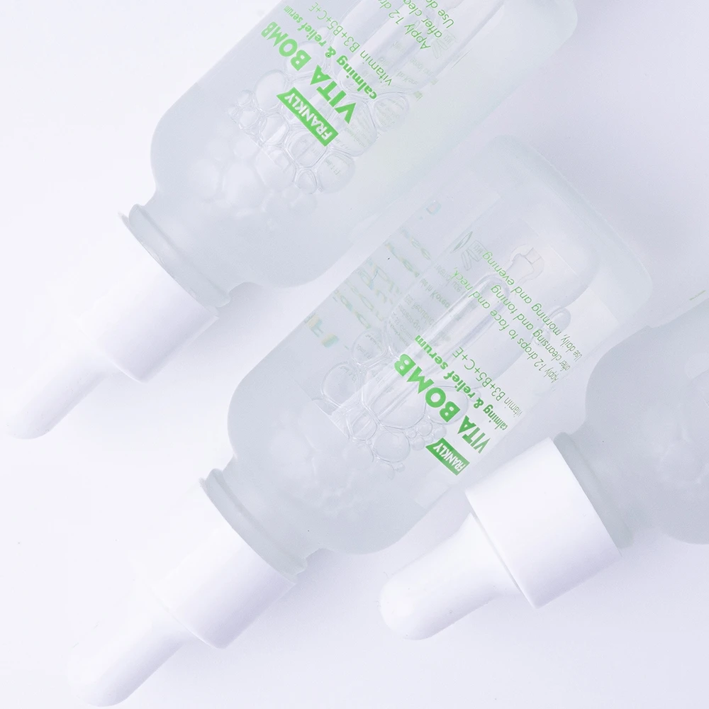 FRANKLY Vita Bomb Serum Korean Liquid Face Serum Hyaluronic Acid Niacinamide Panthenol Vitamin C Vitamin E Dry Skin Brightening