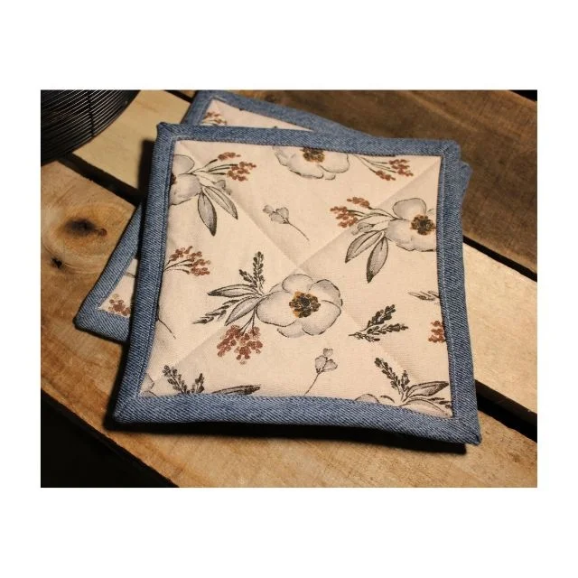 Promotion Durable Trendy Round Shape Sublimated Digital Embroidered Best Selling 2023 Custom Logo Organic Cotton Hot Pot Holder