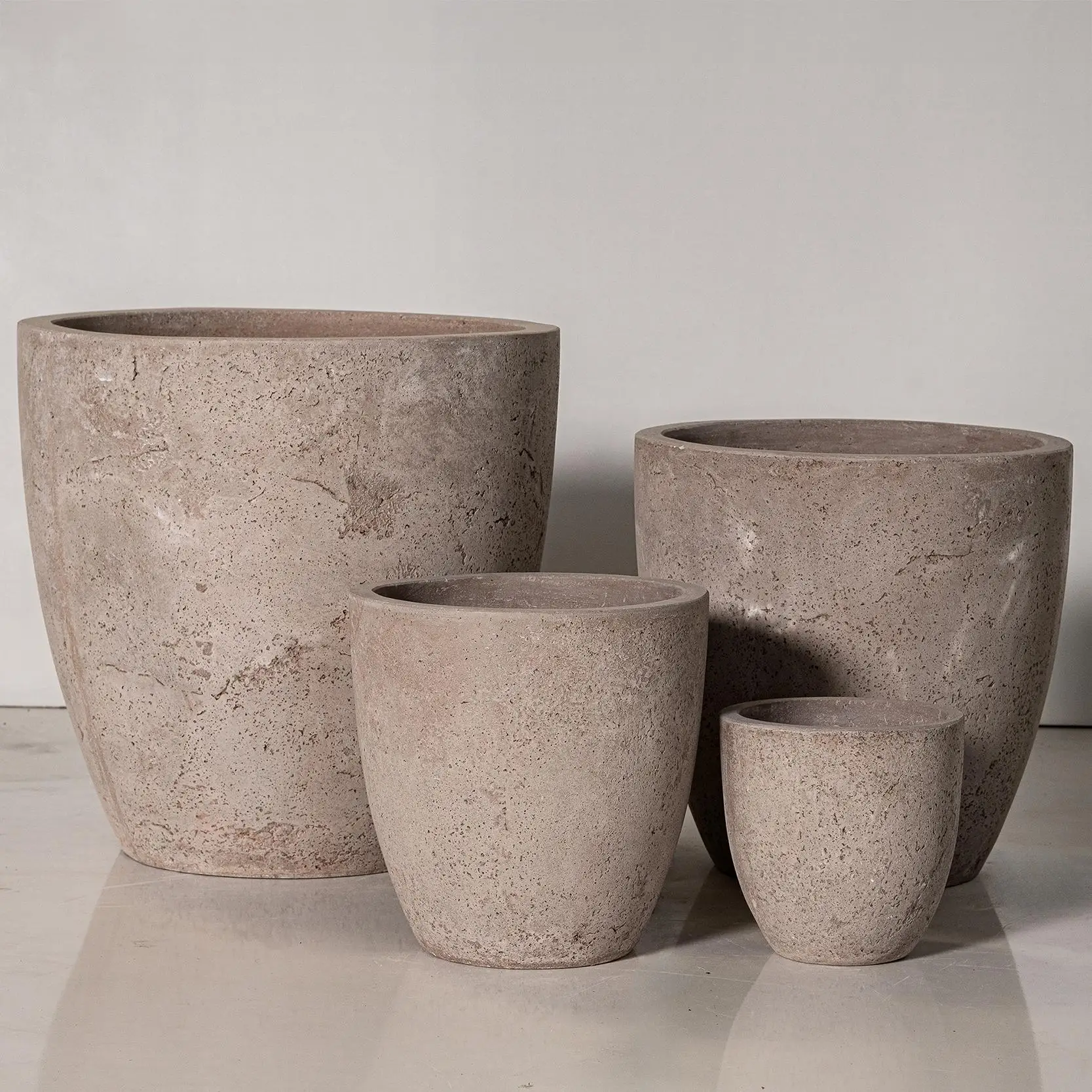 Vietnamese Origin Fiber Cement Flower Pots & Planters for Balcony & Garden Decoration Tree Pot Included