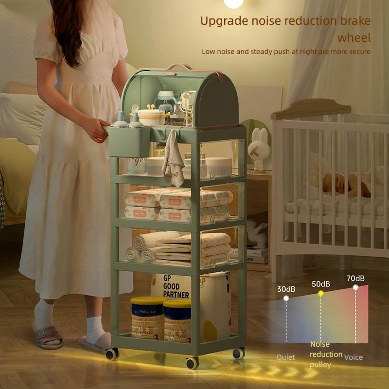 4 Tier Bedroom Trolley Baby Utility Rolling Storage Holder Accessories Storage Organizer Shelves In Hand Cart Kitchen Rack