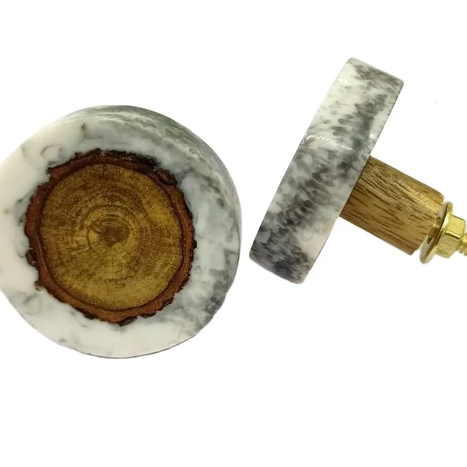 round resin inlaid wooden knob , decorative knob Handcrafted 2022 furniture Door knob & handle