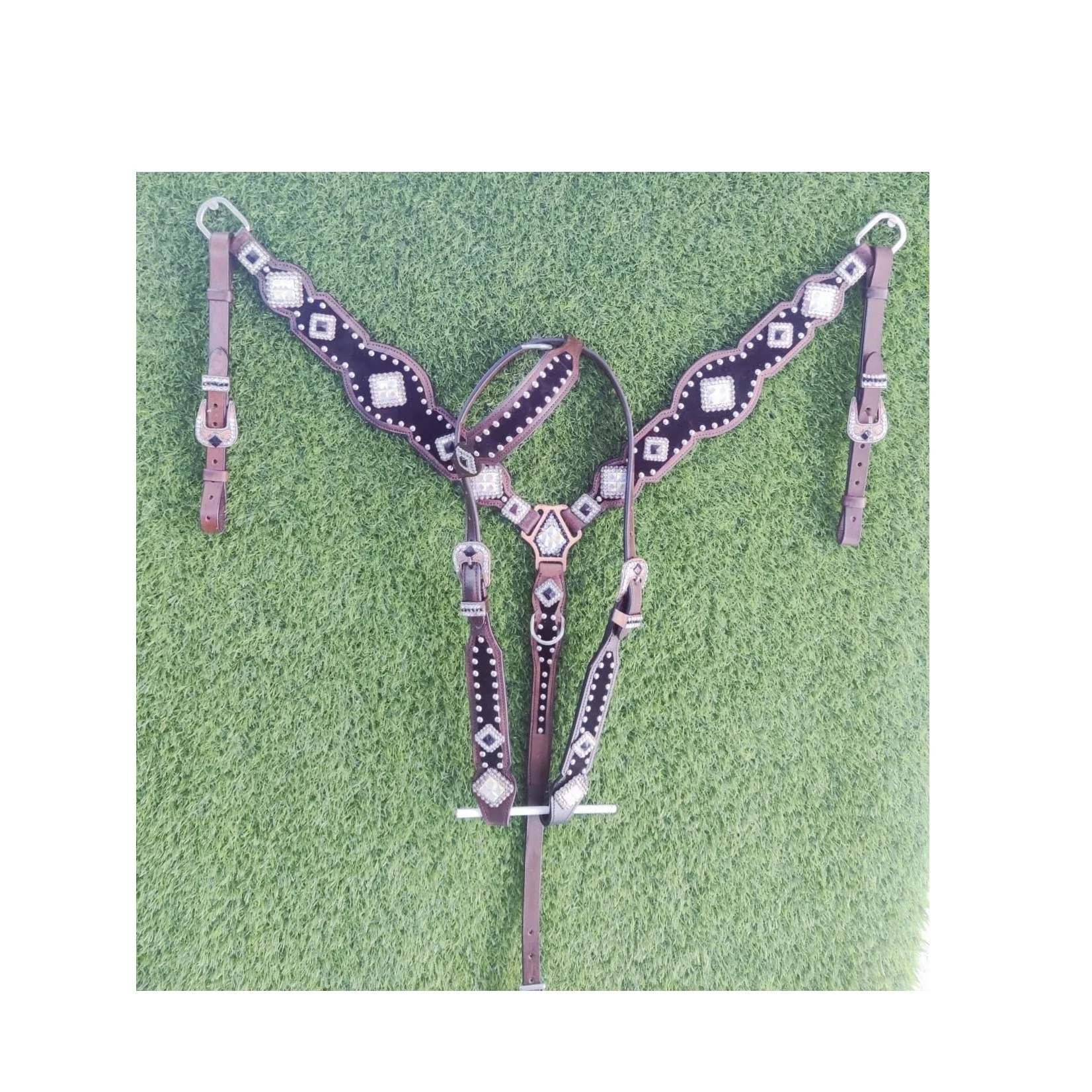 Latest Design White & Brown Color Natural Leather Horse Tack