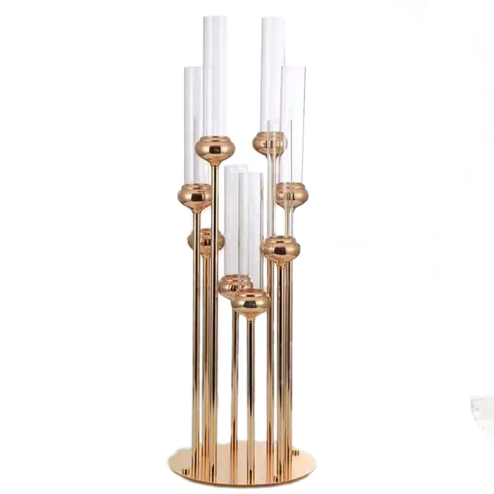 Decorative metal gold tall wedding candelabra centerpieces