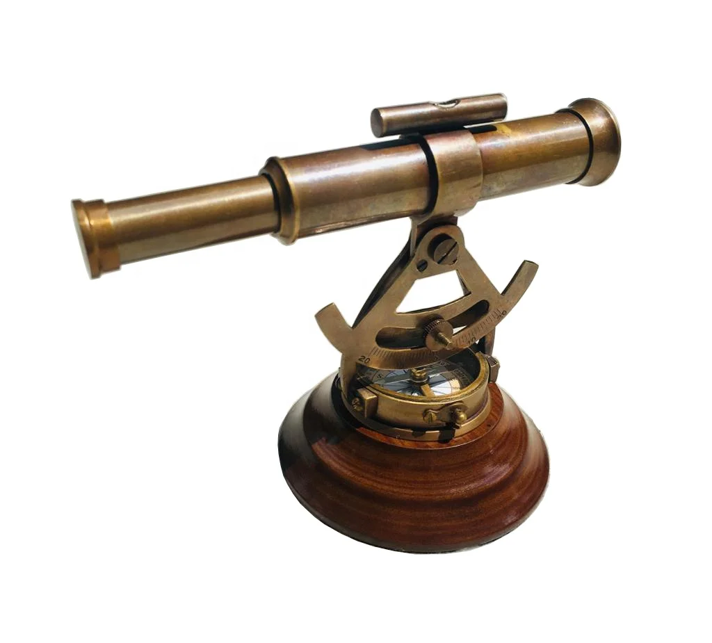 Top Selling Brass Antique Sundial Compass nautical vintage shiny brass flip cover outdoor compass with leather case