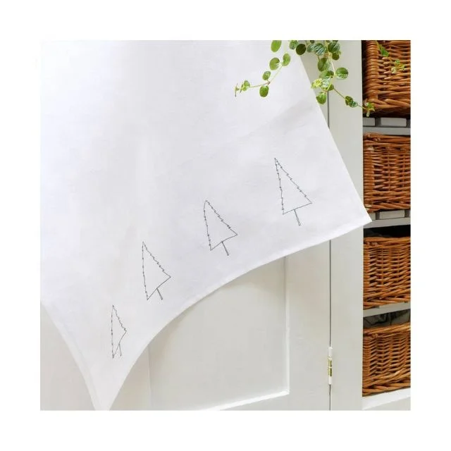 Factory Wholesale White Embroidered Serving Napkin Cotton Fabric Serviette Gauze Table Towels Set For Wedding Decoration Easter