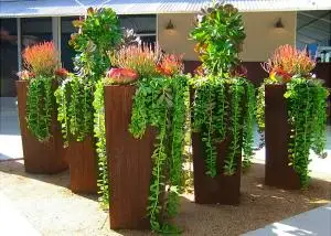 corten steel planter outdoor Outdoor Round Flower Planter Pots corten steel tree large planters
