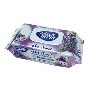 FRESH MESH WET TOWEL PAPER 100 SHEETS LAVENDER High Quality Rose Chamomile Wet Wipes Skin Care Hand & Mouth Cleaning from Turkey