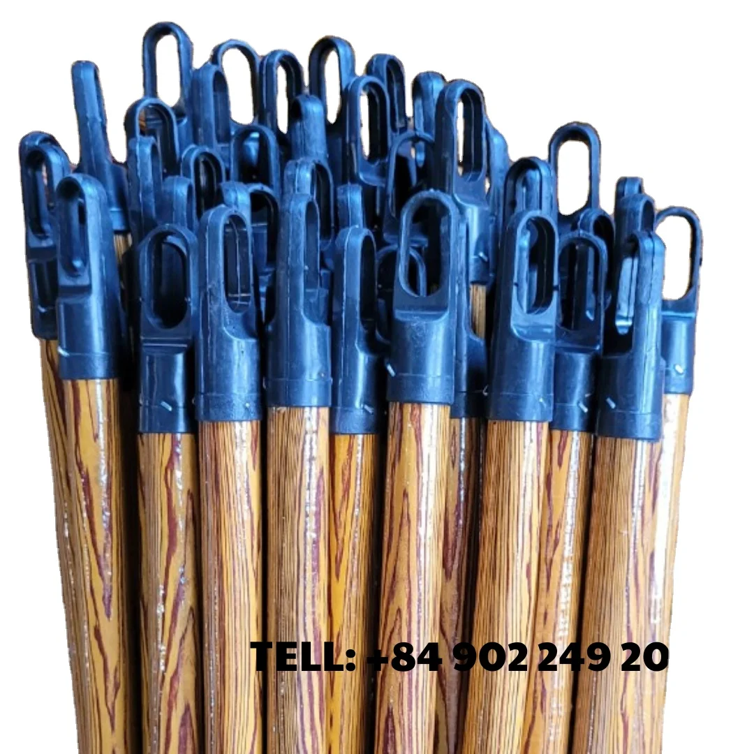 Wooden grain PVC household items coated broom handle Vietnam and sticks wooden broom handle mop from VDEX sticks