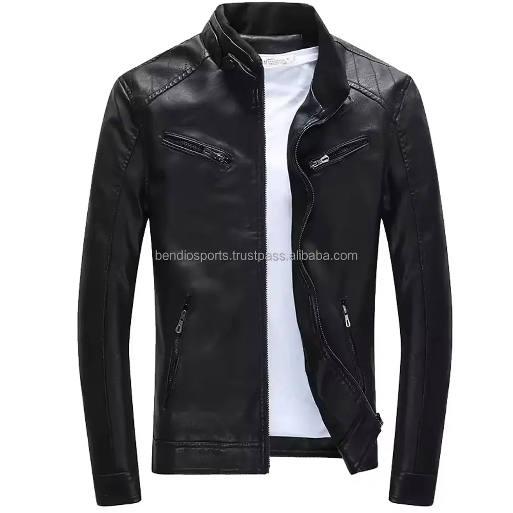 2024 New Model  High Quality Leather Jackets Fashionable Men Pu Leather Plus Size Jackets Coats made by Pakistan leather jackets