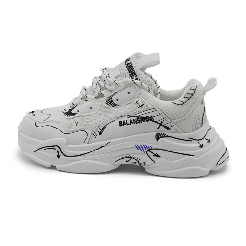 Fashion Breathable Lace Up High Quality Mesh Fabric Casual Shoes Famous Brand Flexible Custom Heights Increasing Casual Sneakers