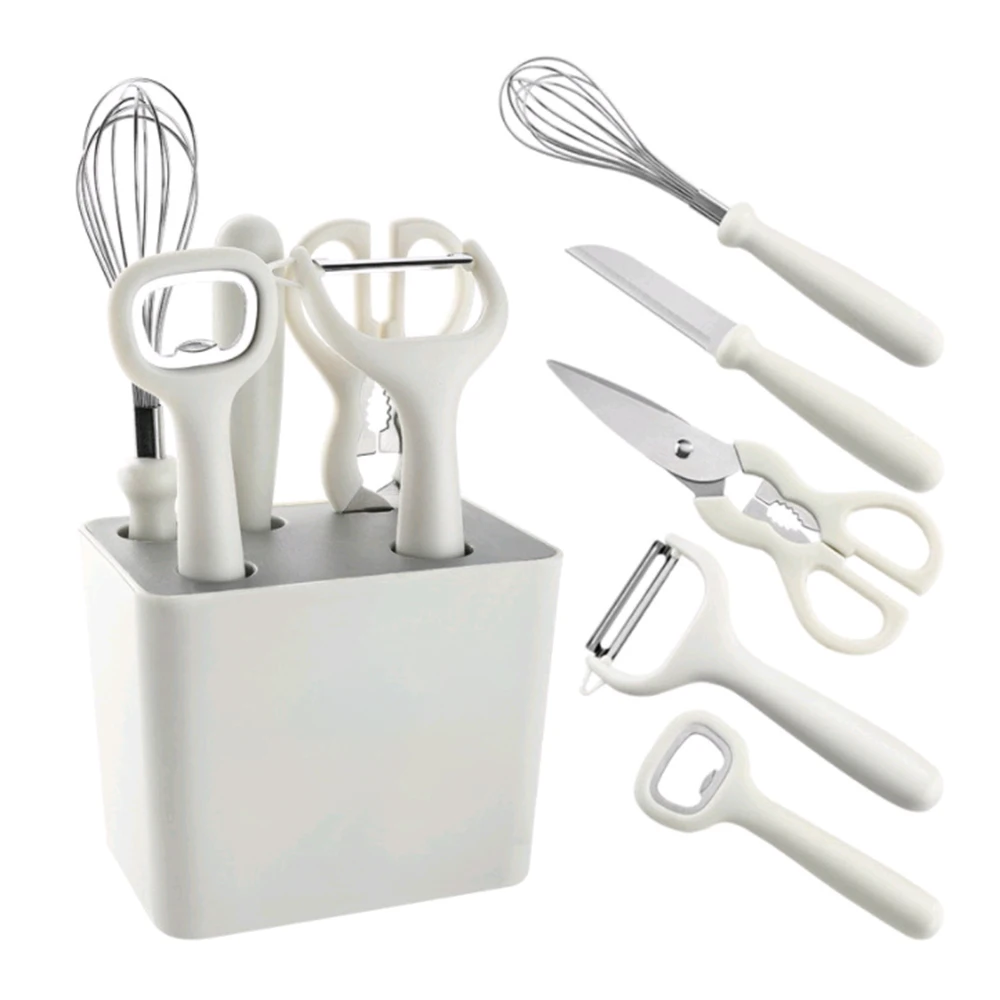 Eco Friendly Grey 6pcs  Accessories Smart Kitchen Gadget With Stand For The Home Kitchen