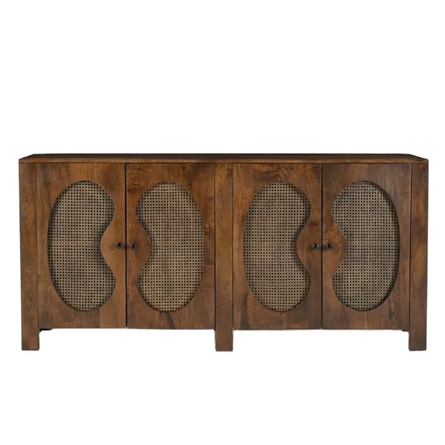 Luxury Designer Cabinet With Open Doors Wine Cabinet Buffet Sideboard for Dining Living Room Furniture