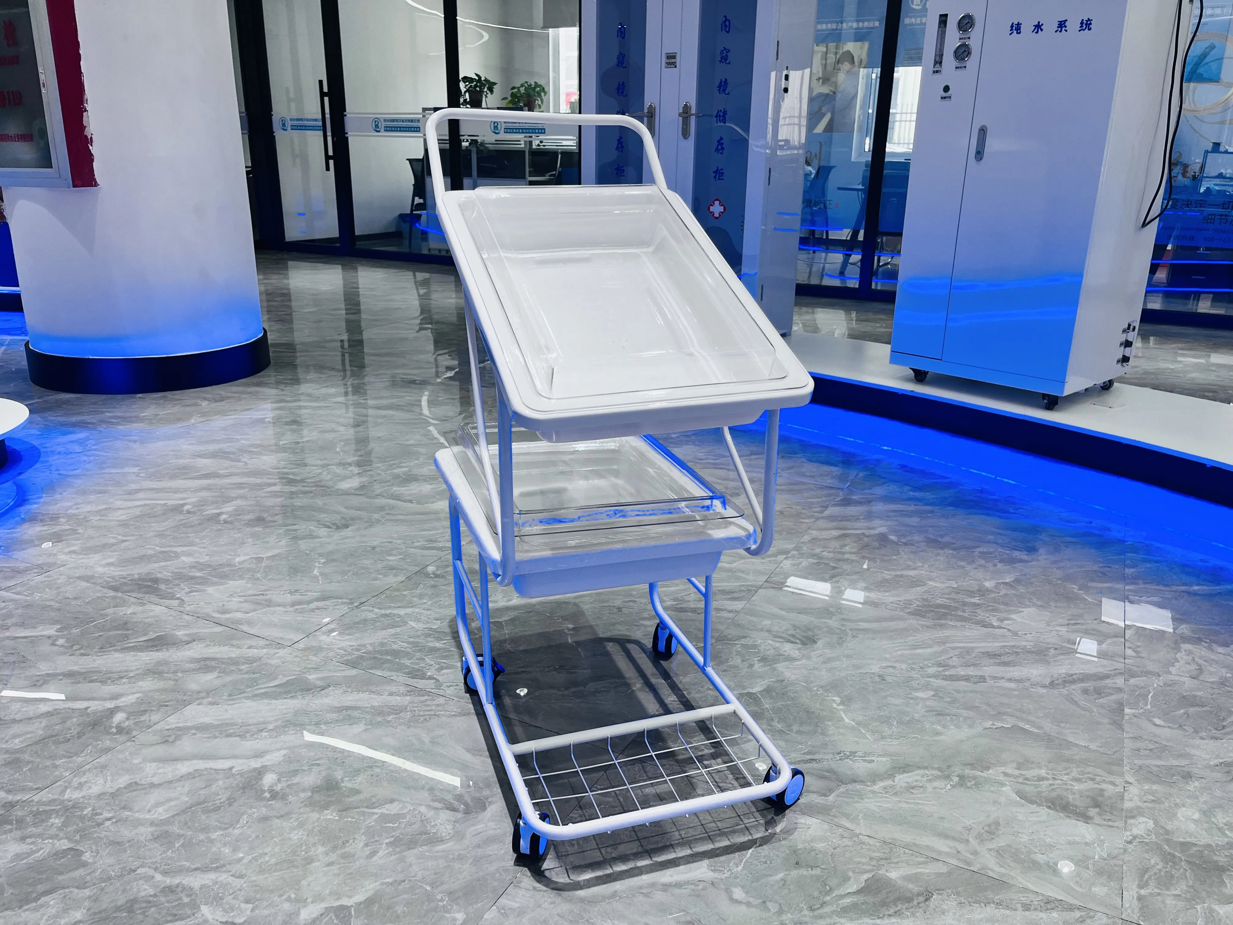 Hospital Medical ABS Instrument Trolley Plastic Patient Nursing Treatment Trolley/Cart with 2 Layers OEM