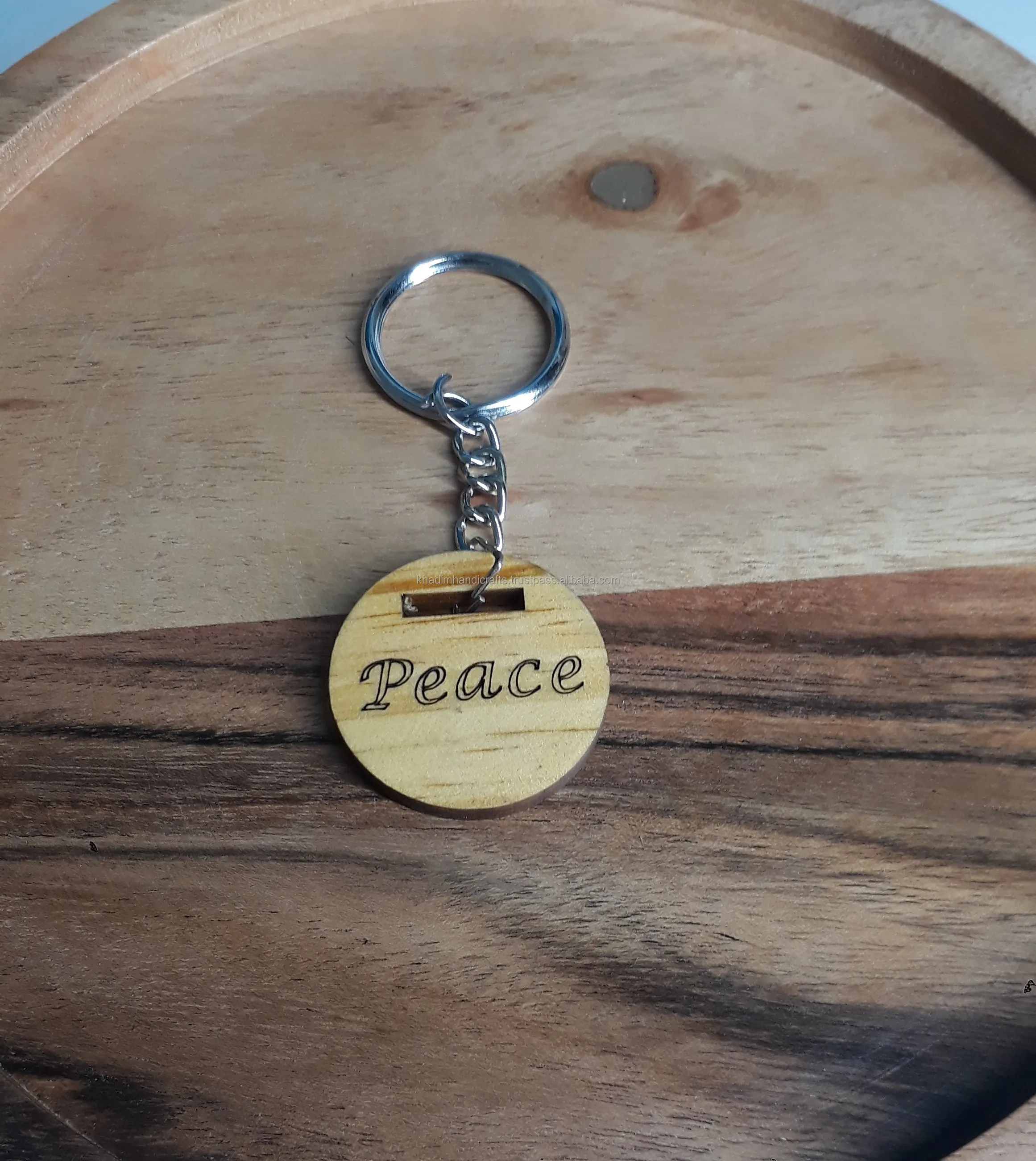 Eco-friendly Wooden Keychain Craft Resin and PU Plastic with Iron Metal Durable and Stylish Accessory