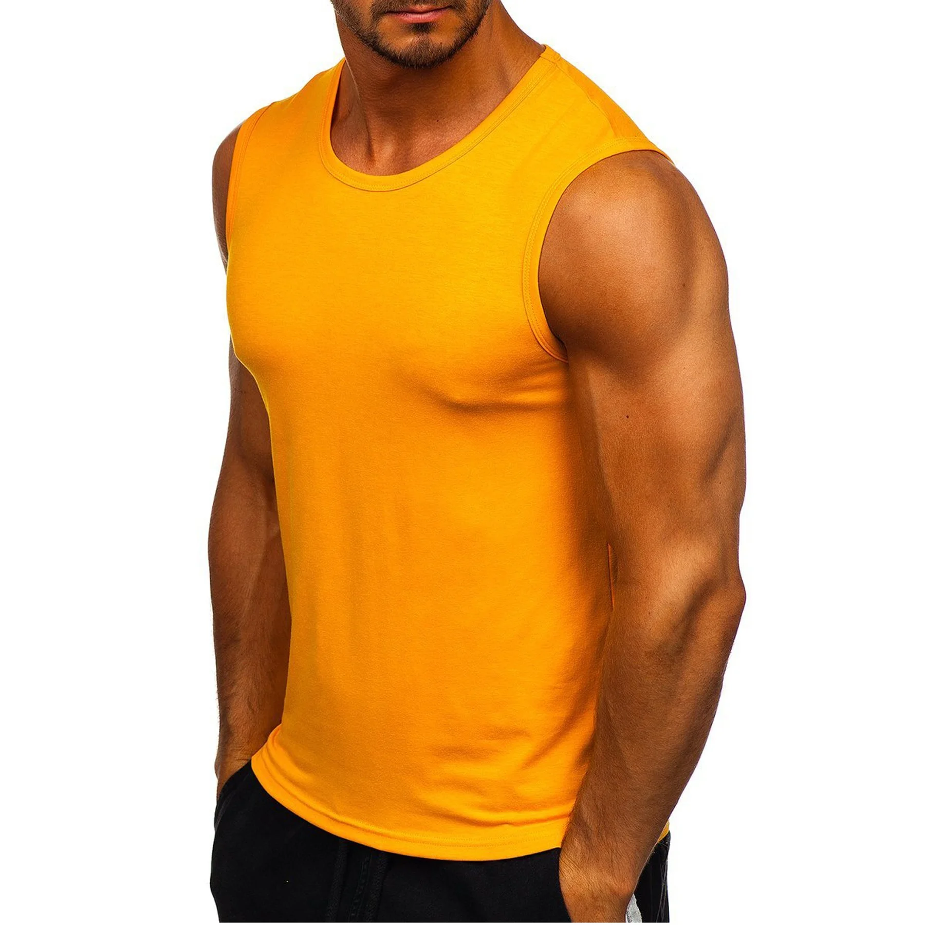 2021 Cotton Custom Workout Tank Top Bulk For Men Fit Summer Muscle Singlet Multi-Colors Sleeveless Travel Vest Cut Off Tank