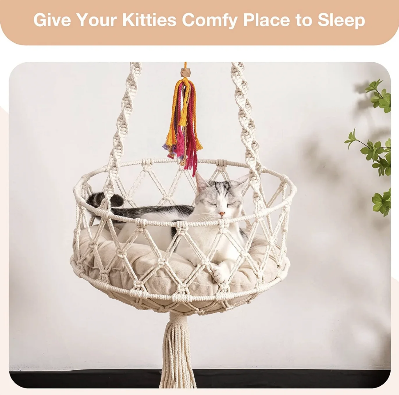 Macrame Hammock Cat Bed Cat Sofa Cushion Cat Accessories Soft Bed for Your Pets