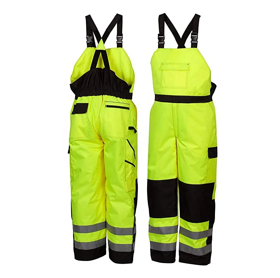 Safety Winter Bib Work Pants Lime Green Overall Bib 2021 Top Quality Work Bib Pants