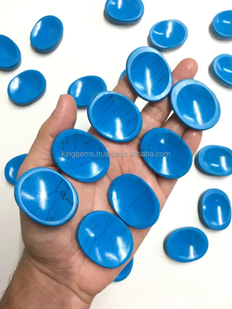 Wholesale Custom Gem Crystals Healing Chakra Stones TURQUOISE worry stone for reiki crystal healing meditation