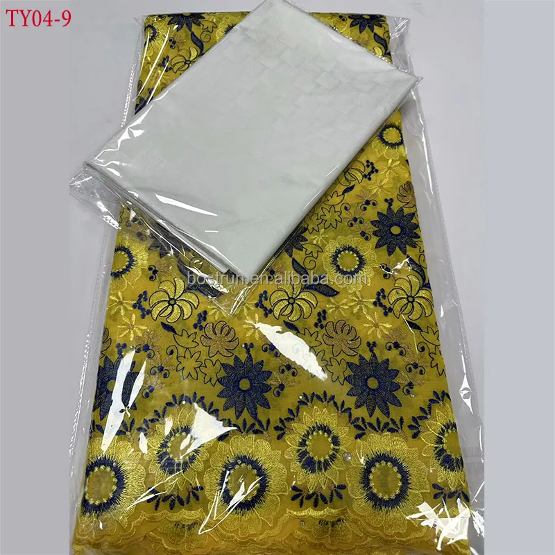 TY04   rich bazin african fabric Swiss Voile Lace In Switzerland And Bazin Riche Fabrics New Guinea Senegal African Wedding