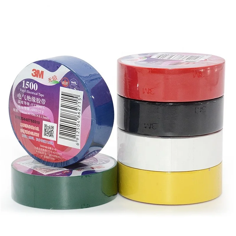 Electrical PVC Tapes 1500 Vinyl 3M Waterproof Rubber Masking No Printing Electrical Equipment Irregular Joints Single Sided