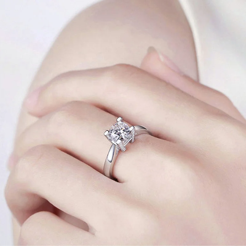 Лидер продаж кольцо с бриллиантами в современном дизайне 1 карат из серебра 925-й пробы индивидуальное модное обручальное