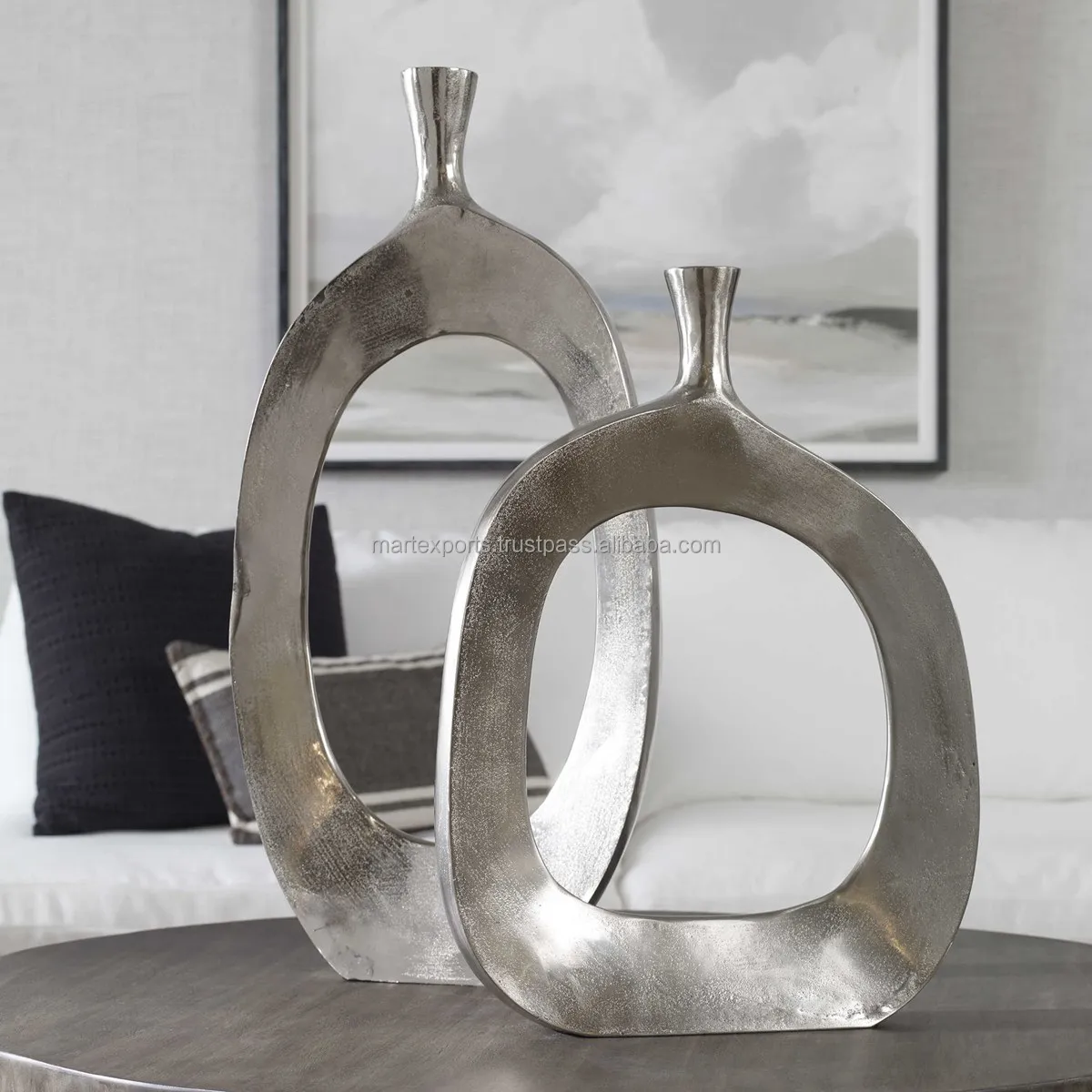 Высококачественные алюминиевые металлические Литые цветочные вазы с никелевым покрытием для украшения вашего дома по оптовой цене