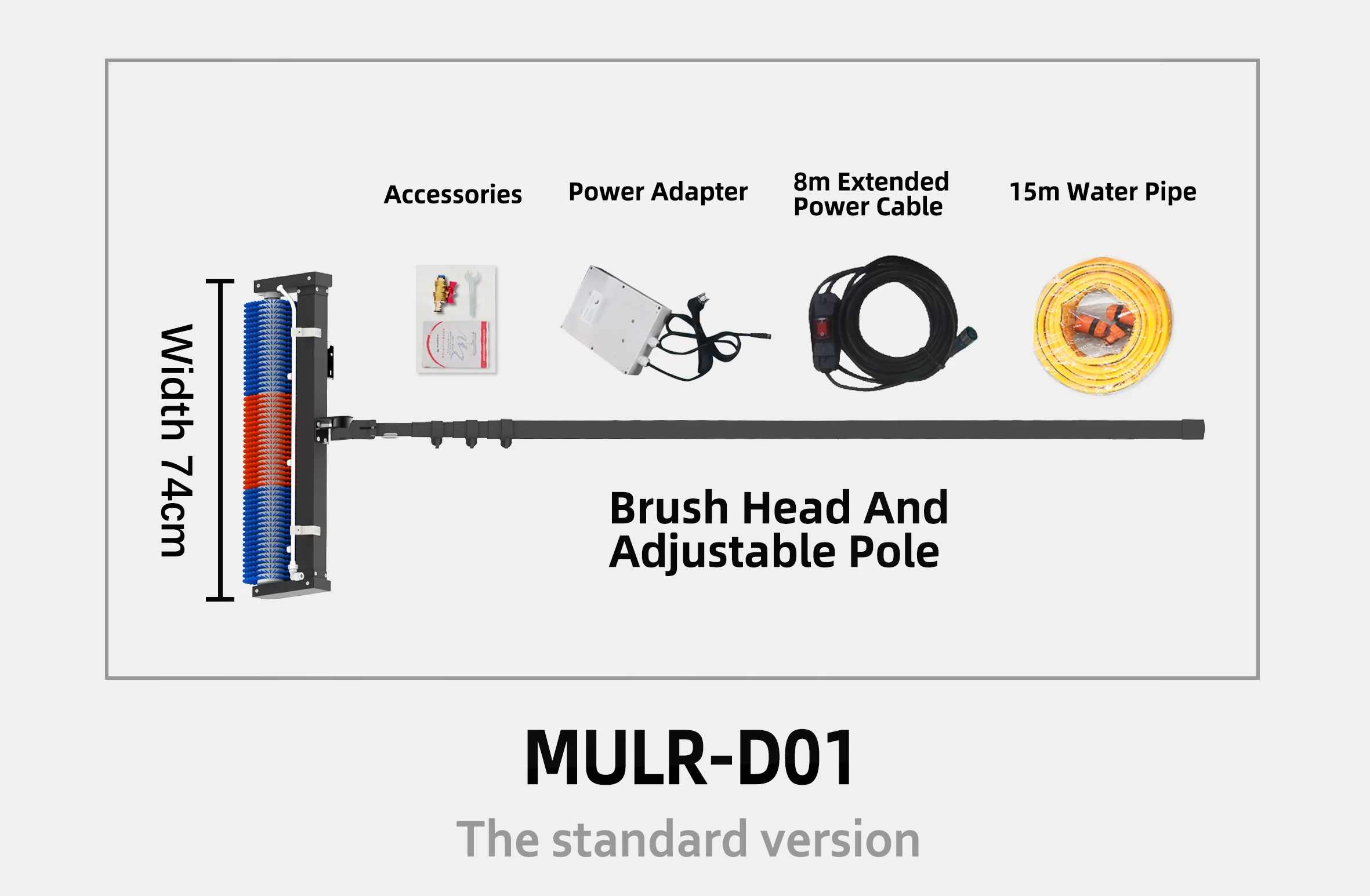 Multifit 3.5 Meters Length of Rolling Solar Panel Cleaning Brush with the Brushless Motor, more Cleaning Effciency than ever
