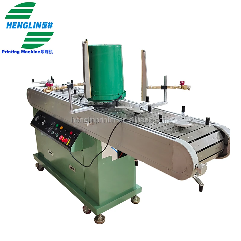 350mm diameter plastics bucket Cylinder Paint Bucket Flame Treatment Machine with Auto Ignition for UV ink solvent base ink