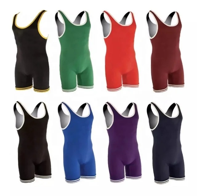 New running gym sets singlets  Cheap Customized Wrestling Body Suit, Wrestling Tights ribbed singlets
